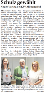 Ried Information - Vorstandswahlen beim KSV Allmendfeld